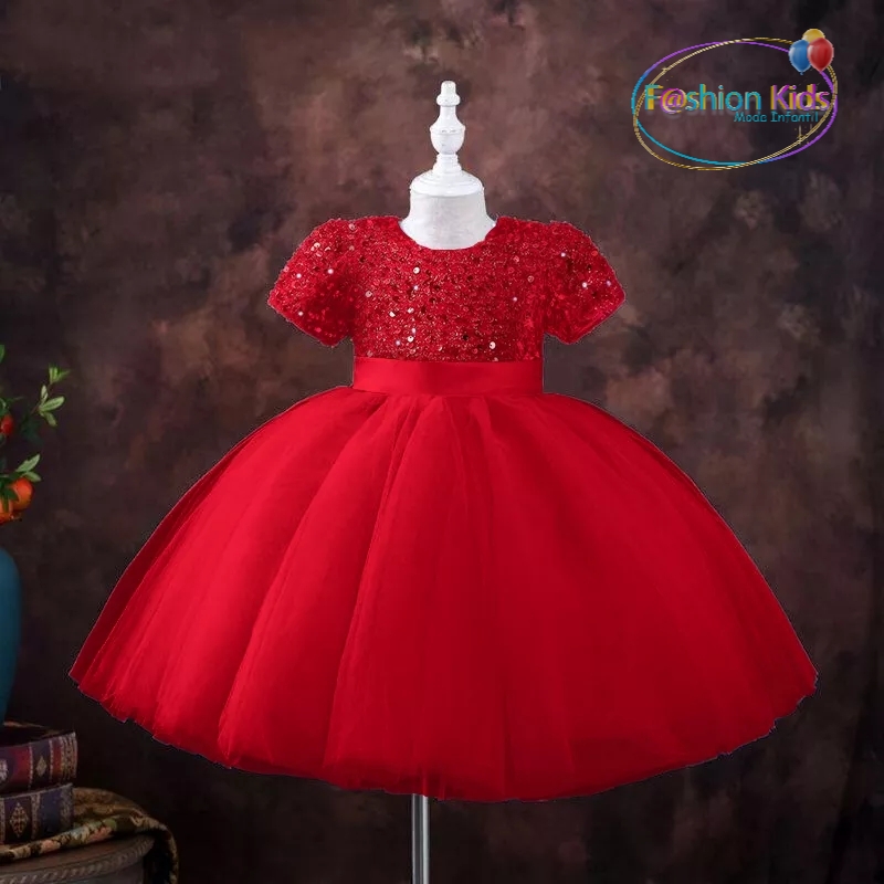 Vestido Para Fiesta Niña Rojo Talla 2/3/4/5 Años ⋆ Fashion Kids Moda  Infantil
